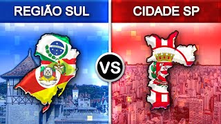 Região Sul vs Cidade de São Paulo  Comparação [upl. by Aicirtac]