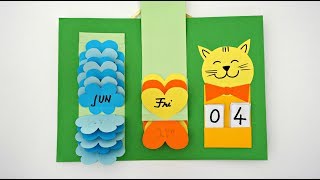 Waterfall calendar  How to make a calendar  DIY Wall calendar  Easy paper crafts [upl. by Sofia]