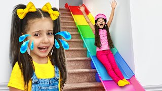 Cuento para niños sobre la seguridad en el tobogán de escaleras y cómo compartir [upl. by Nette]