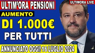 🔴 ULTIMORA Confermato 1707 Aumento delle Pensioni e Nuova Quattordicesima Mensilità [upl. by Samohtnhoj]