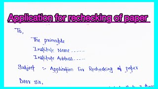 Application for rechecking paper  exam paper rechecking application  kids study paper rechecking [upl. by Scottie]