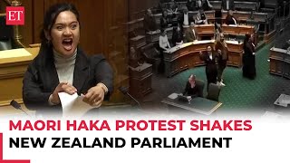 Watch New Zealand MPs perform haka in Parliament to disrupt vote on controversial treaty bill [upl. by Tnahs]