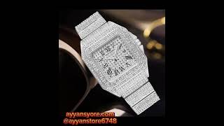 PINTIME Mens Quartz Watch Square Diamond [upl. by Tutt]