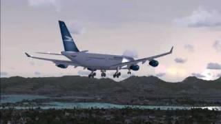 FSXGood landing in honolulu with Airbus A340200 [upl. by Yntirb939]