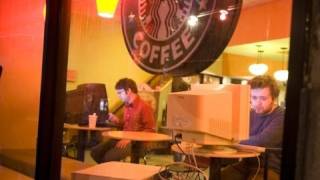 Mobile Desktop pranksters bring giant desktop computers to Starbucks [upl. by Aned694]