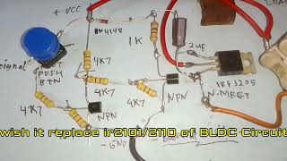 Simple Boostrap Circuit alternative to Driver ic mosfet of Esc BLDC [upl. by Ynelram207]