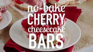 No Bake Cherry Cheesecake Bars Recipe [upl. by Gerius]