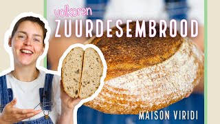 Zelf een VOLKOREN ZUURDESEMBROOD bakken met 100 TARWE VOLKORENMEEL [upl. by Atsillak]