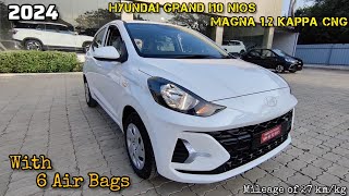 2024 Hyundai Grand i10 Nios Magna 12 Kappa CNG Unveiling Fuel Efficiency and Features😍 [upl. by Lyris208]