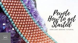 Peyote Stitch How to Get Started  Seed Bead Technique  Jewellery Making Tutorial [upl. by Winsor]