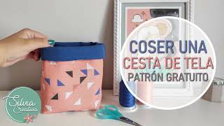 Coser una cesta de tela cuadrada reversible multiusos  patrón gratuito [upl. by Eimarej836]