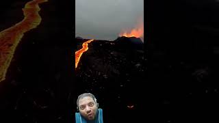 Drone VS Volcano 🌋fpvdrone iceland volcano fire youtubeshorts lava rock volcanic nature [upl. by Attinahs]