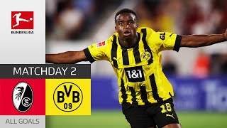 BVB Turn the Game Around  SC Freiburg  Borussia Dortmund 13  All Goals  Matchday 2 [upl. by Akitnahs]