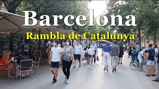 SPAINBARCELONA Walking Rambla de Catalunya [upl. by Borer]