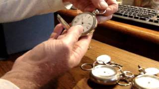 Elgin Pocket watches Rare Pair Cases and Key [upl. by Odeen]