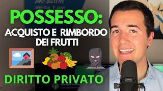 🖼🍇 POSSESSO Acquisto e Rimborso dei Frutti  Diritto privato in 3 minuti [upl. by Kopp]