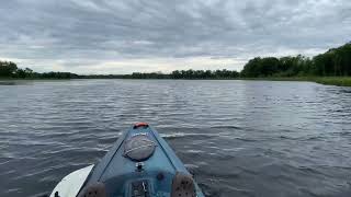 New 58lb trolling motor on the Lifetime Yukon Kayak 61524  and legs [upl. by Nirak546]