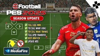 DOWNLOAD eFootball PES 2025 PPSSPP Update Fix Call Name Timnas amp BRI Liga1 Indonesia Best Grafich [upl. by Ellary]