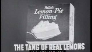 Mellah Lemon Pie Filling 1960 TV commercial [upl. by Fanchie793]