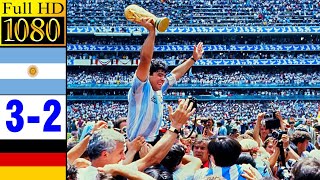 Argentina 32 Germany  1986 World Cup Final  Full highlight 1080p HD  Diego Maradona [upl. by Lavicrep]