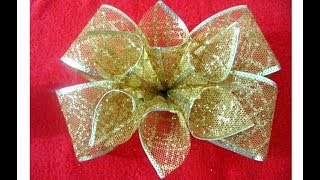 Moños navideños con flores en cintas de organza [upl. by Meldoh383]