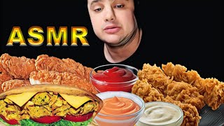 ASMR TENDERS CHIKEN poulet curry cheddar  EATING SOUNDS [upl. by Leonardi]