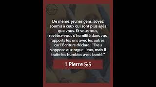 Verset Biblique Du Jour  1 Pierre 55  Lhumilité la clé pour recevoir la grâce de Dieu [upl. by Pittman292]