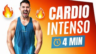 🔥 RUTINA para BAJAR de PESO en CASA desde 4 MINUTOS  CARDIO INTENSO HIIT TABATA [upl. by Renelle]