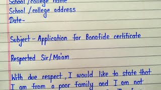 Bonafide certificate application in english  Application for bonafide certificate [upl. by Teriann]