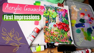 Holbein Acryla Gouache First Impressions 🎨 Using Acrylic Gouache For The First Time [upl. by Arikat]