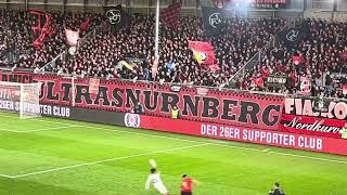 Fans des 1 FC NÜRNBERG beenden Schweigeminuten in Wiesbaden [upl. by Blasien]