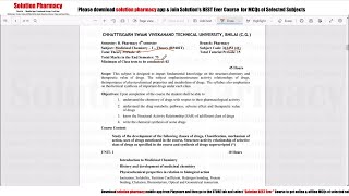 Class 00  Introduction to Medicinal Chemistry I Syllabus  Medicinal Chemistry 1  BPharmacy 4 [upl. by Ydnelg]