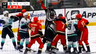 Tye Kartye Radko Gudas Fight w Trevor Zegras  Anaheim Ducks vs Seattle Kraken 2024 NHL Highlights [upl. by Nagiam]