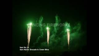 SS0024Single Shot Brocade Crown To Green Mine fireworks [upl. by Sirovat333]