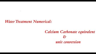 Unit conversion  Hardness of Water [upl. by Attekal]