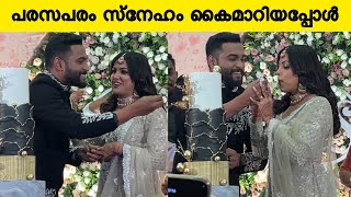 Sreevidya and rahul wedding reception exclusive [upl. by Ahsias]