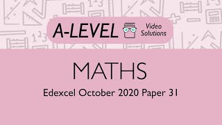 Alevel Maths  Paper 31 October 2020  PMT Education [upl. by Dnalrah681]