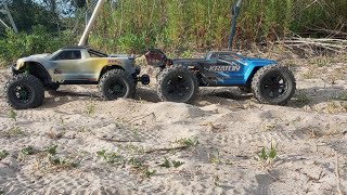 6s Traxxas MAXX 20 on 3s vs Arrma Kraton on 6sSand Dragrace [upl. by Nona]