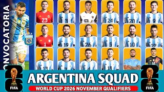 Argentina Squad amp Potential Starting Lineup For FIFA World Cup 2026 Qualifying Matches In November [upl. by Shanks886]