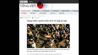 27012011  BBC Vietnamese  Hàng trăm người biểu tình Ai Cập bị bắt [upl. by Betteann]