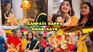 OMG Most Cutest Ganpati Bappa Bindass Kavya ke Ghar Aye 😍 Ganesh Chaturthi Festival Celebration [upl. by Koerlin697]