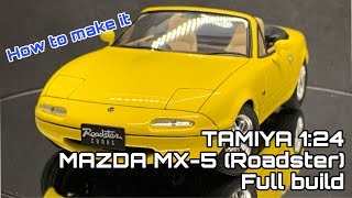 Mazda MX5 Eunos Roadster Full Build TAMIYA 124 Scale [upl. by Enaj217]