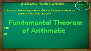 Fundamental Theorem of Arithmetic Class  10th [upl. by Ahsead]