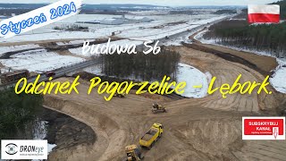 S6 Odcinek Pogorzelice  Lębork Trasa Kaszubska w budowie edroneye poland travel lębork [upl. by Pattin419]