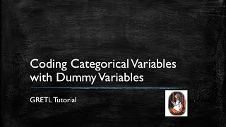 Gretl Tutorial 2 Coding Dummy Variables [upl. by Volin]