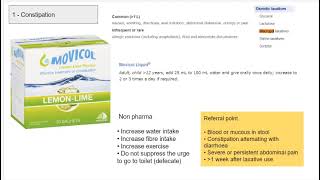 01 constipation movicol macrogol osmotic laxative osce mate [upl. by Suiramad68]