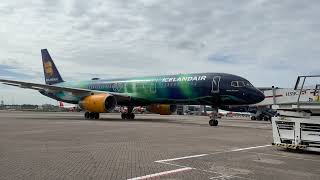 Iceland air Boeing 757 stand arrival and engine shutdown RB211 [upl. by Aniram356]