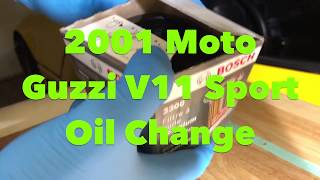 Moto Guzzi V11 Sport Oil Change [upl. by Zondra671]