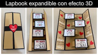 Sorprende a tu novio a  Lapbook EXPANDIBLE con efecto 3D de amor [upl. by Fidela]