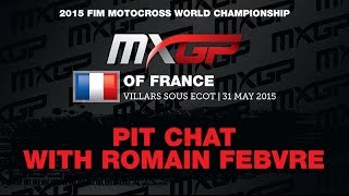 Pit Chat with Romain Febvre at MXGP of France 2015 [upl. by Eilyac83]